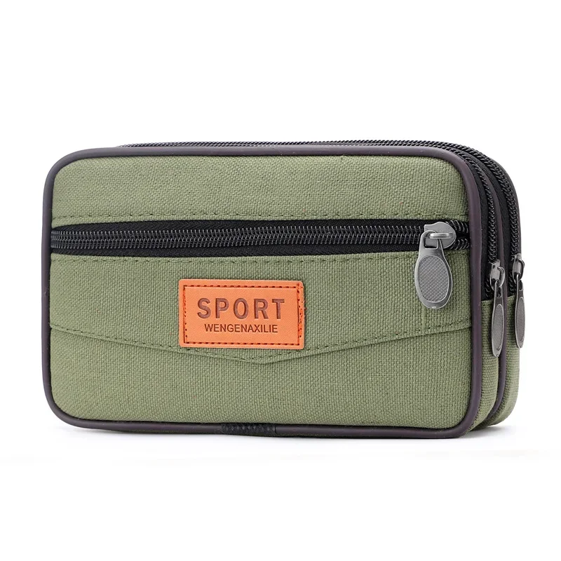 

Fannypacks 6.5 inch Mobile phone Bags Canvas Fabric Zipper Mens Wallets Coin Purse Men Waist Bag Moneybags Fanny Pack Bags Purse