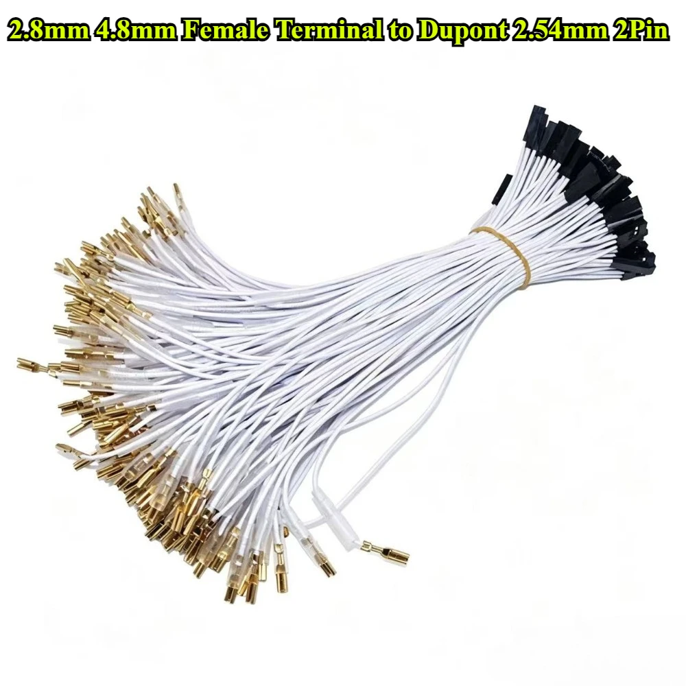 

2.8mm 4.8mm Female Terminal Gnd Cable Dupont 2.54mm 2P Connector Arcade Game Board Raspberry Hitbox Controller Sanwa Button DIY