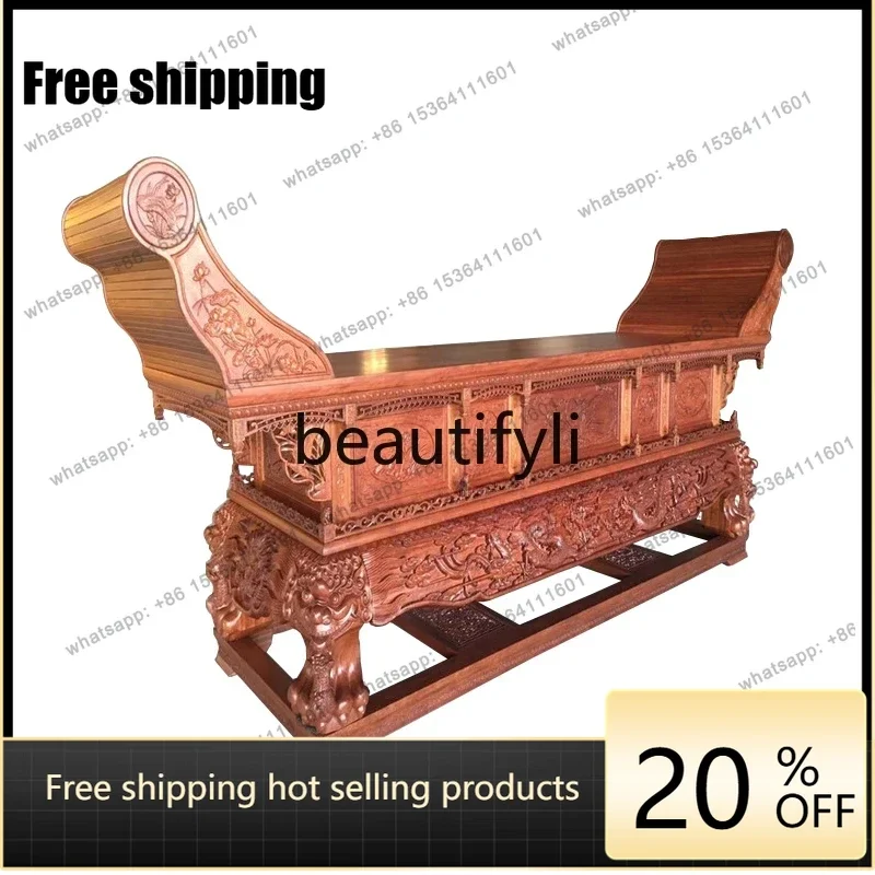 Factory DirectFragrant camphor wood temple solid wood Buddhist hall Buddhist cabinet offering table Zong's ancestral hall shrine