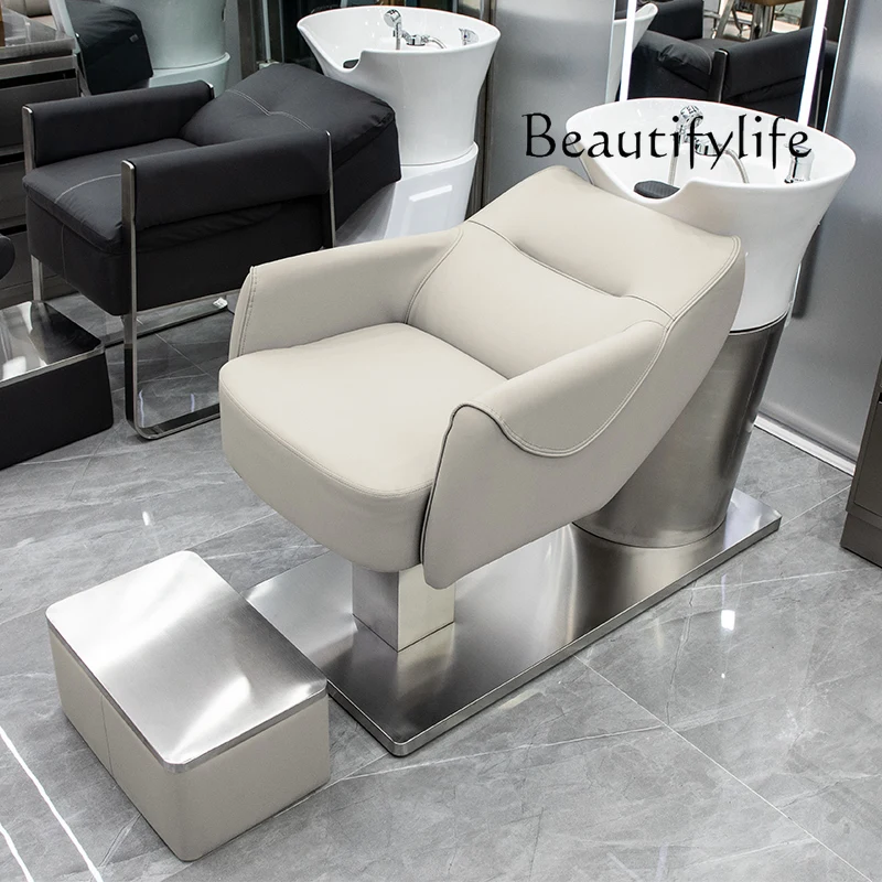 

Lying Half Shampoo Chair Barber Shop Private Network Red Hair Salon Flushing Bed Ceramic Basin Shampoo Chair