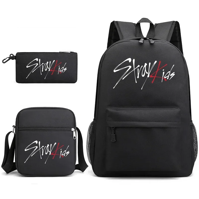 New Fashion Korean K-POP Three-Piece Backpack Teenage School Shoulder Bag Pen Large Capacity Schoolbag MN1