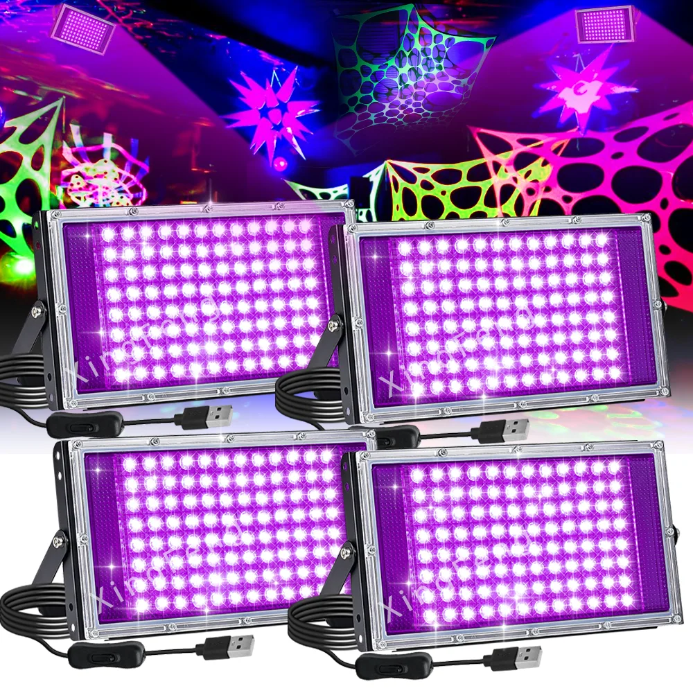 LED UV Black Light, USB Switch, 395nm LED Flood Light, Suitable for Holiday Parties, Bars, Stage Lighting, NightLight, Christmas