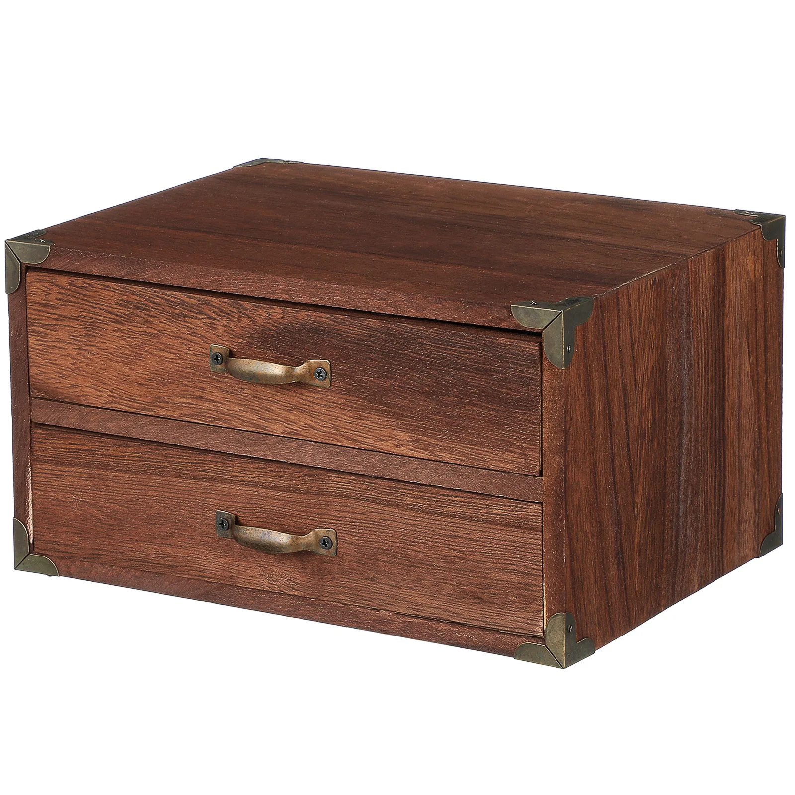 

1pc Drawer Storage Box Vintage Wooden Desktop Organizer For Home Office Stationery Jewelry Sundries Container