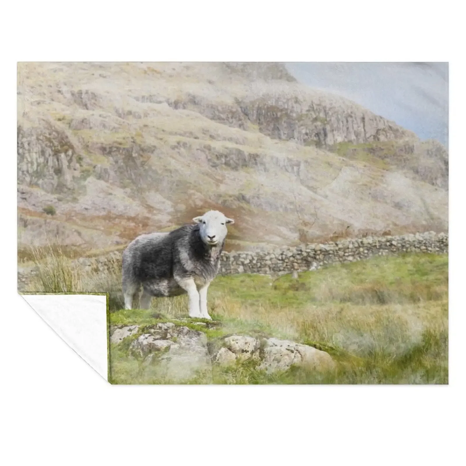 

Herdwick Sheep Landscape Watercolour Photograph Throw Blanket Designers Bed Thermal bed plaid Blankets