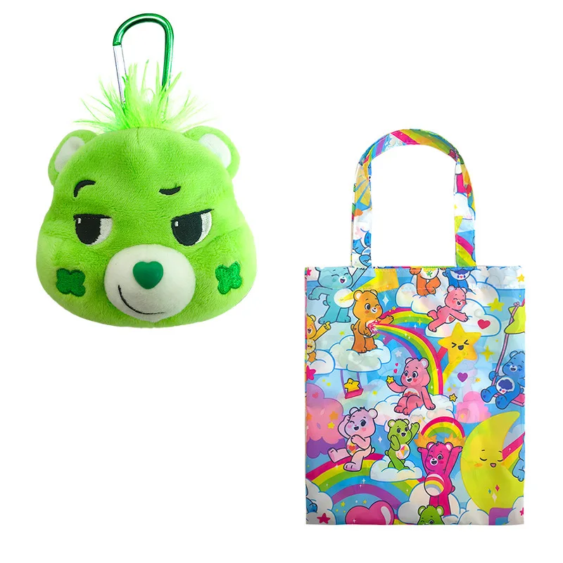 Kawaii arc-en-ciel ours porte-monnaie porte-clés Anime Carebears pendentif en peluche dessin animé enfant portefeuille en peluche mignon fille sac à dos pendentif cadeau