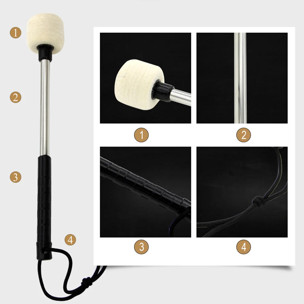 

2 Pcs Drumstick Snare Timpani Sticks Music Instrument Accessory Felt Stainless Steel