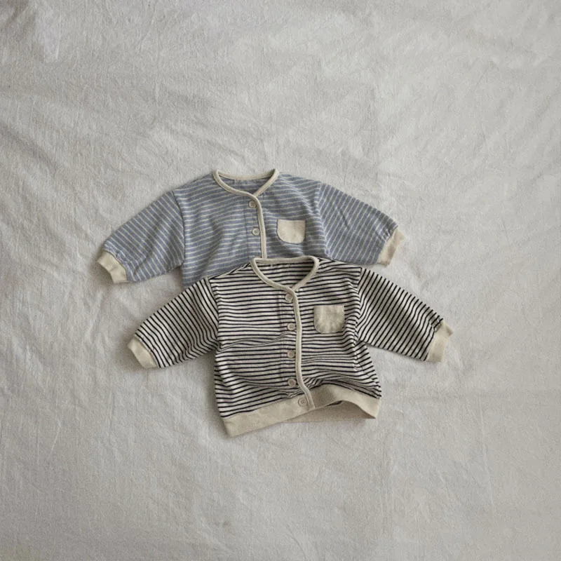 2025 Autumn New Baby Long Sleeve Casual Coat Toddler Boy Girl Versatile Striped Cardigan Fashion Infant Jacket Kids Clothes