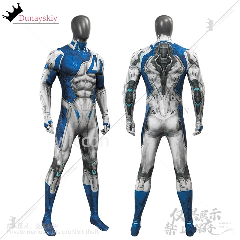 ミスターファンタスティックコスプレ衣装全身タイツスパンデックスボディスーツジャンプスーツスーツヒーロー衣装アニメゲームライバルロールプレイ男カスタマイズ