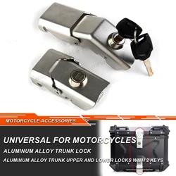 FOR 36L-100L Motorcycle Aluminum Alloy Tail Box Lock Cylinder Core 2 Keys Upper Lower Locks Top Case Luggage Trunk Accessories