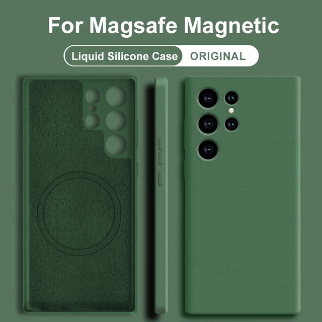 Oryginalne silikonowe etui for Magsafe do for Samsung Galaxy S22 S23 S24 S25 Ultra S21 FE etui magnetyczne etui na ładowanie akcesoria