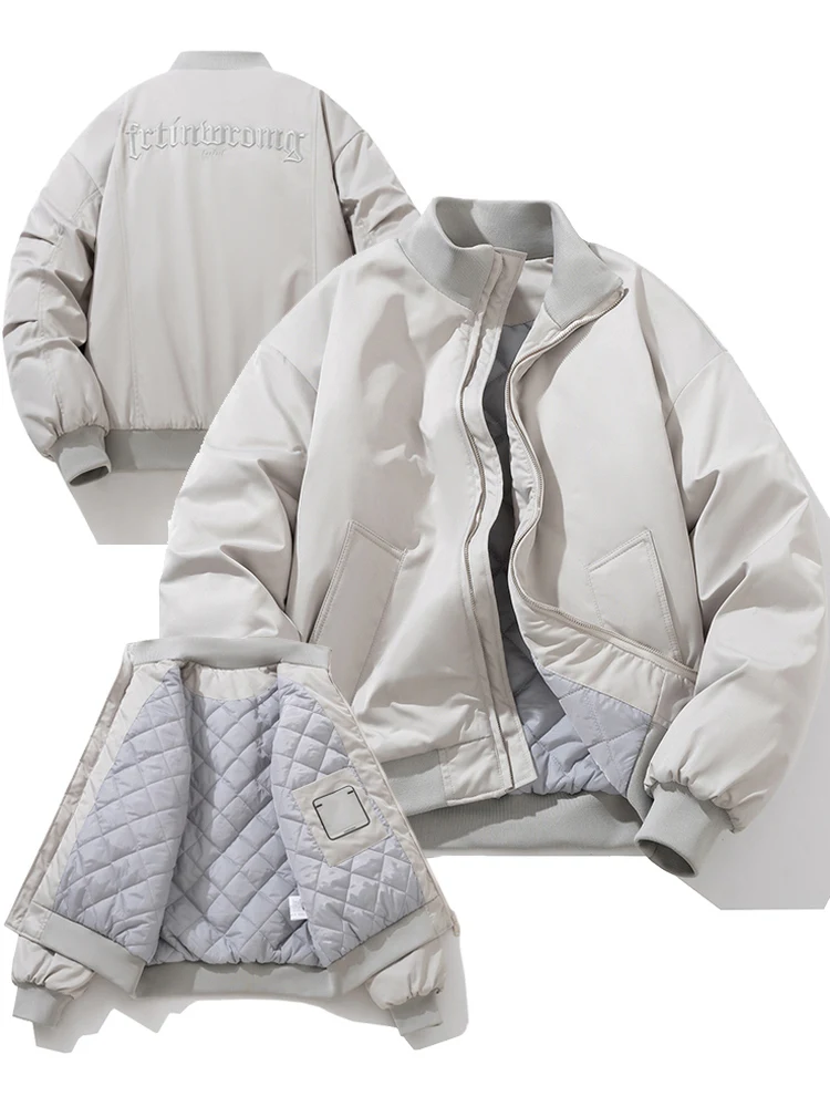 

Thiened American Sle Pilot Jaet Cotton Coat Men Autumn Winter Couple's Baseball orm Cotton Jaet Boy's Thi Outer...