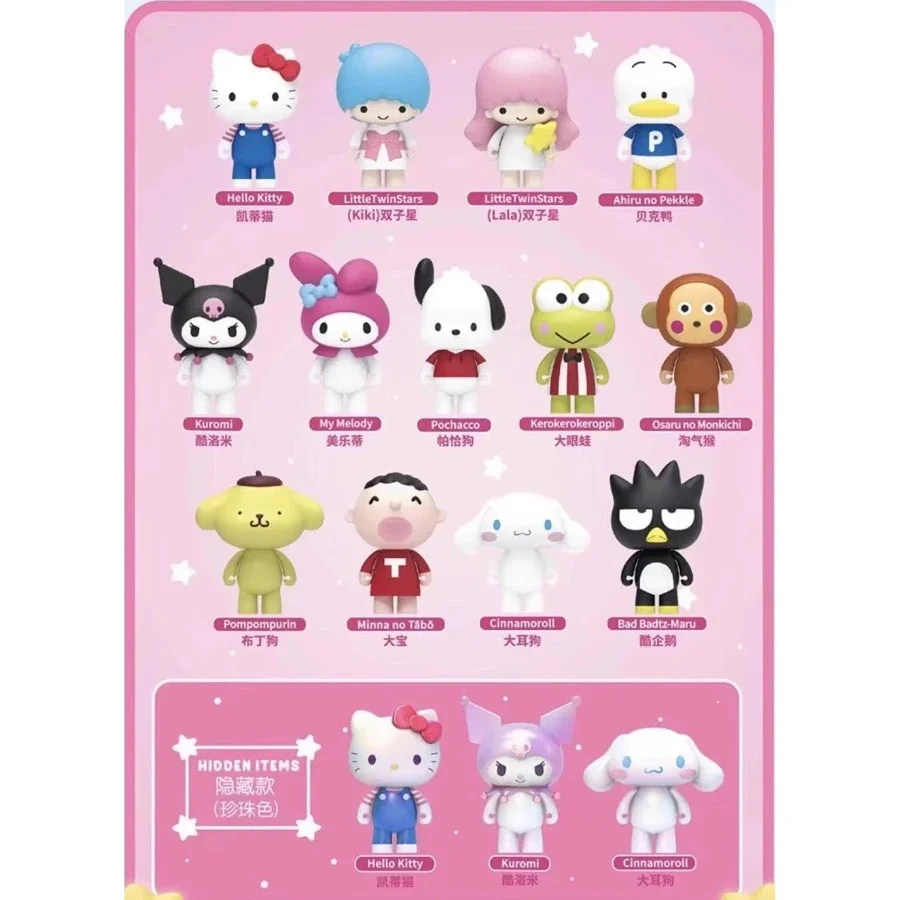 Personaggi Sanrio Hello Kitty Kuromi Cinnamoroll bambole grandi giocattolo Little Twin Stars Monkichi Pekkle Figure Collection Blind Box