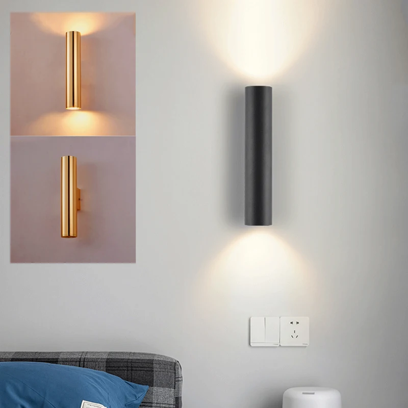Led Wall Lamps Indoor Hotel Bedside Wall light 30cm White Golden Black For Bedside/ Living Room/Aisle sconces Surfaced mount