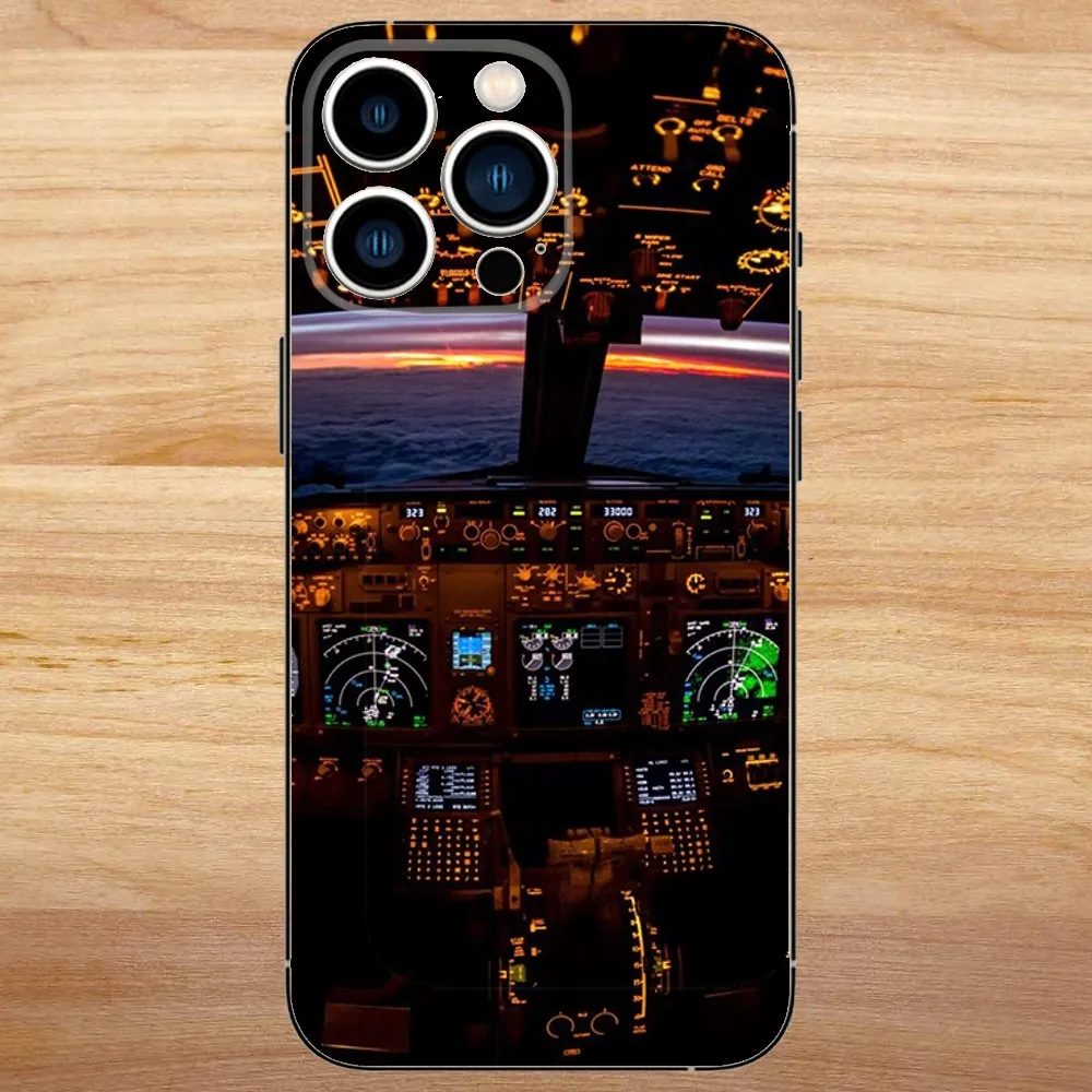 Aviation Aeroplane Pilot Cockpit Phone Case For iPhone15,14,13,12,11,Pro,Max,Plus,Mini,X,XS,XR,8,7,6,S,Plus,SE Soft Black Case