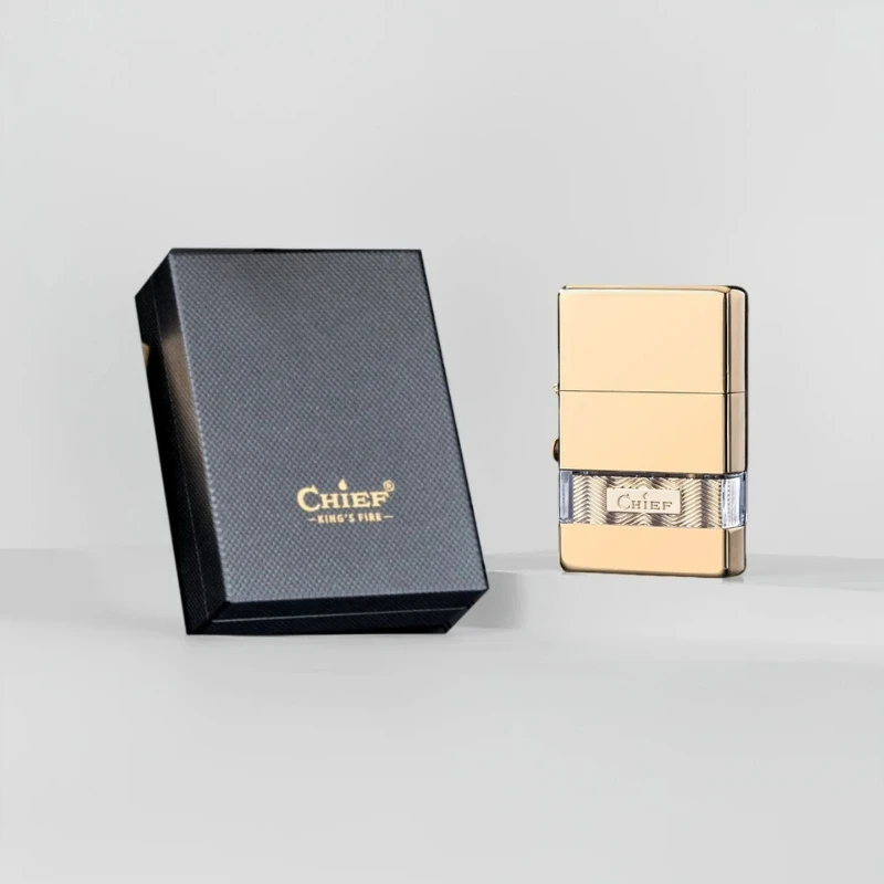 

New CHIEF 5th Generation Lighter with Transparent Fuel Tank, Vintage Classic Flint Ignition, Gift for Men, Wholesale