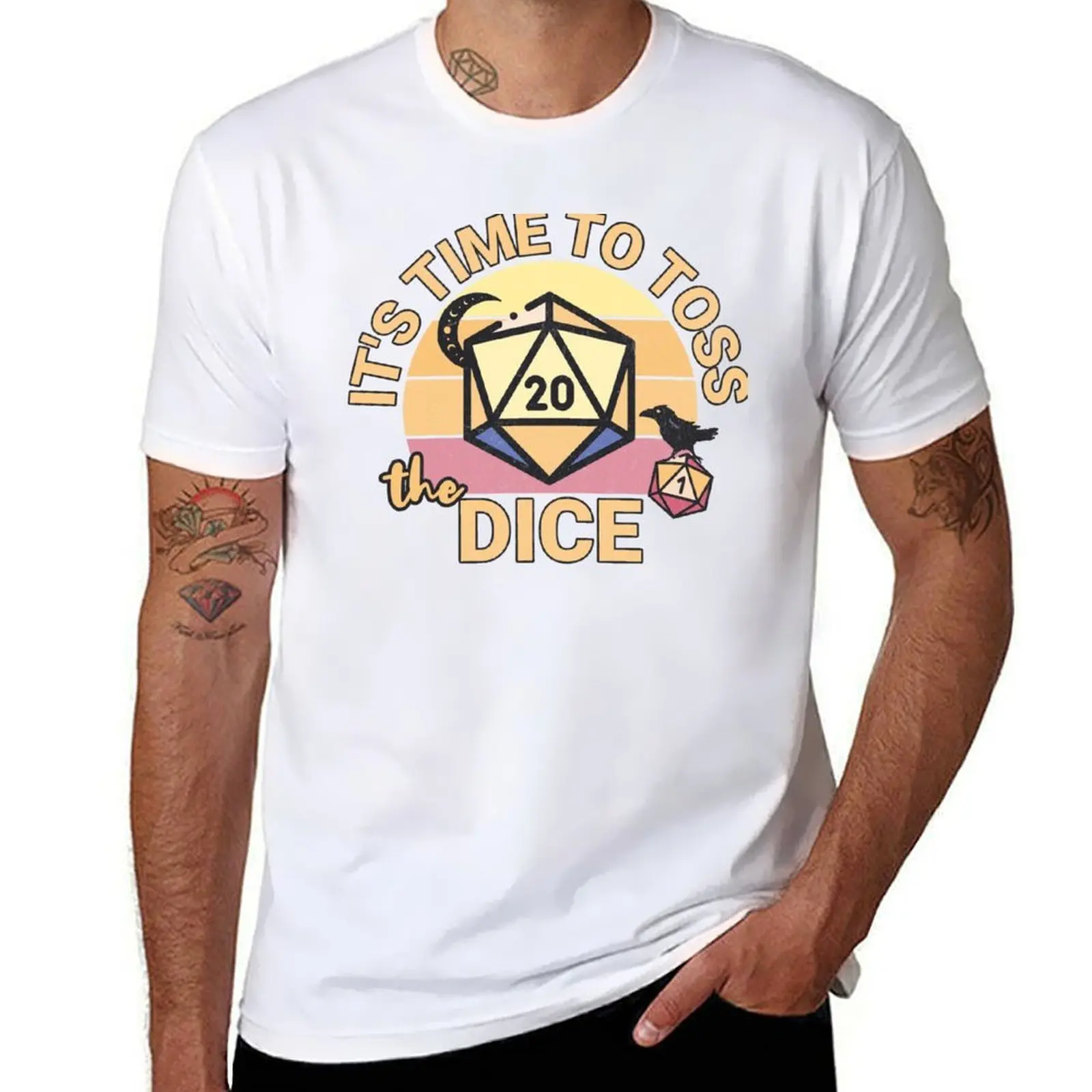 

It's Time To Toss The Dice - D20 RPG Design T-Shirt t shirts for man slim fit anime t shirts oversize T-Shirt