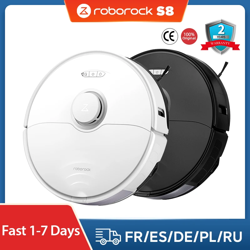 Roborock S8 Robot Vacuum cleaner,6000Pa Suction Dual Brush with 3D Structured Light Obstacle Avoidance, from roborock S7 upgrade