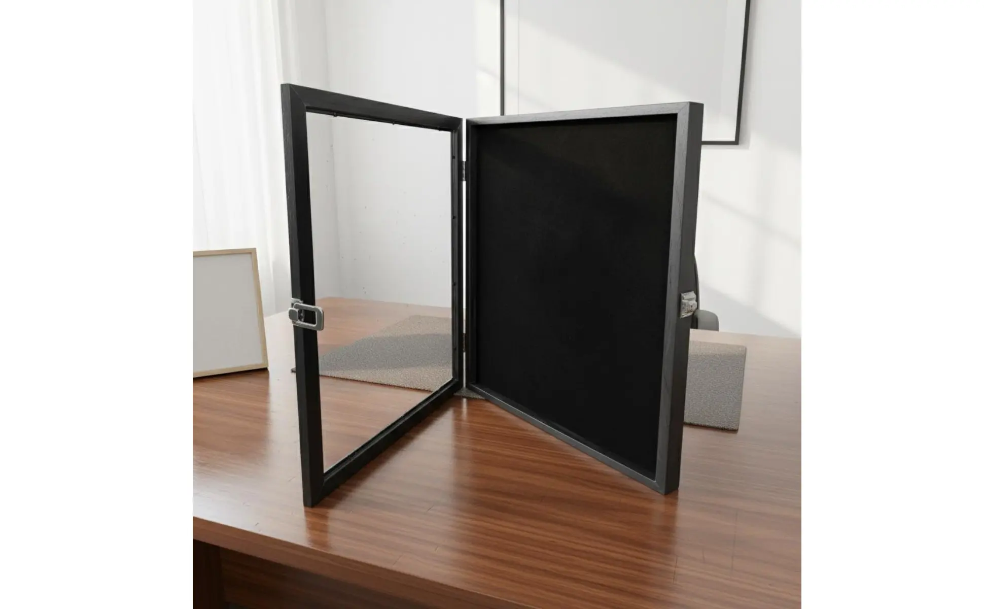 Badge Display Frame Transparent Front Medal Display Frame Badge Collector Box Dustproof Wall Mounted Collection Case