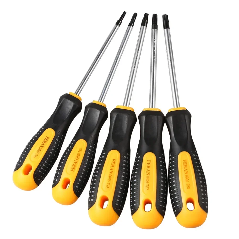Chrome Vanadium Steel Torx Screwdriver Set (T5-T30) - Magnetic Hole Design Kit for Telephone Repair & Hand Tool Set