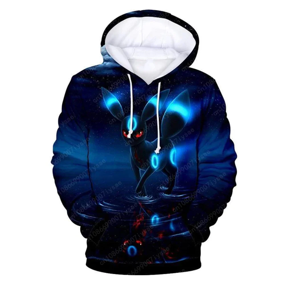 2024 Oversized Causal Loose Unisex Hoodie Men Women Pokemon Hooded Top Youth Child Shiny Umbreon 3d Long Sleeve Sweatshirt