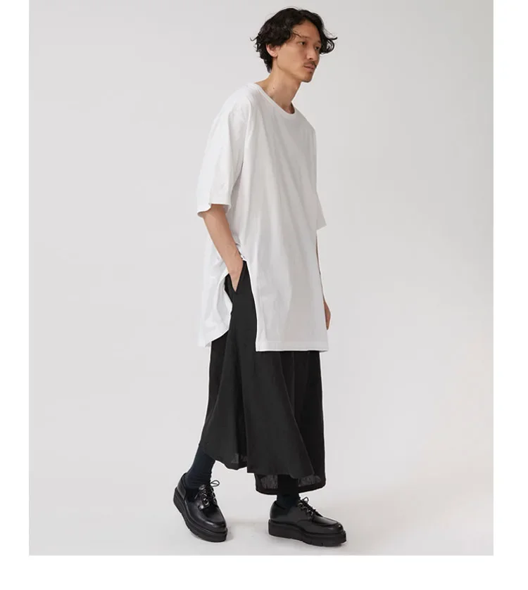 تي شيرت YOJI OOAK SUPIMA PIMA قطني بفتحة صورة ظلية للرجال والنساء محدود من متجر Aoyama، اليابان