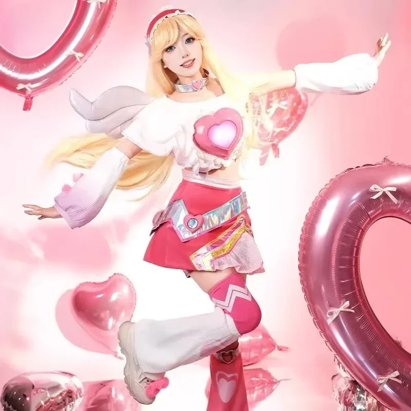 League Of Legends Lux Cosplay Costume Lol Role Play Outfit Pink Dress Uniform Women New Year Set Valentine's Day Clothes