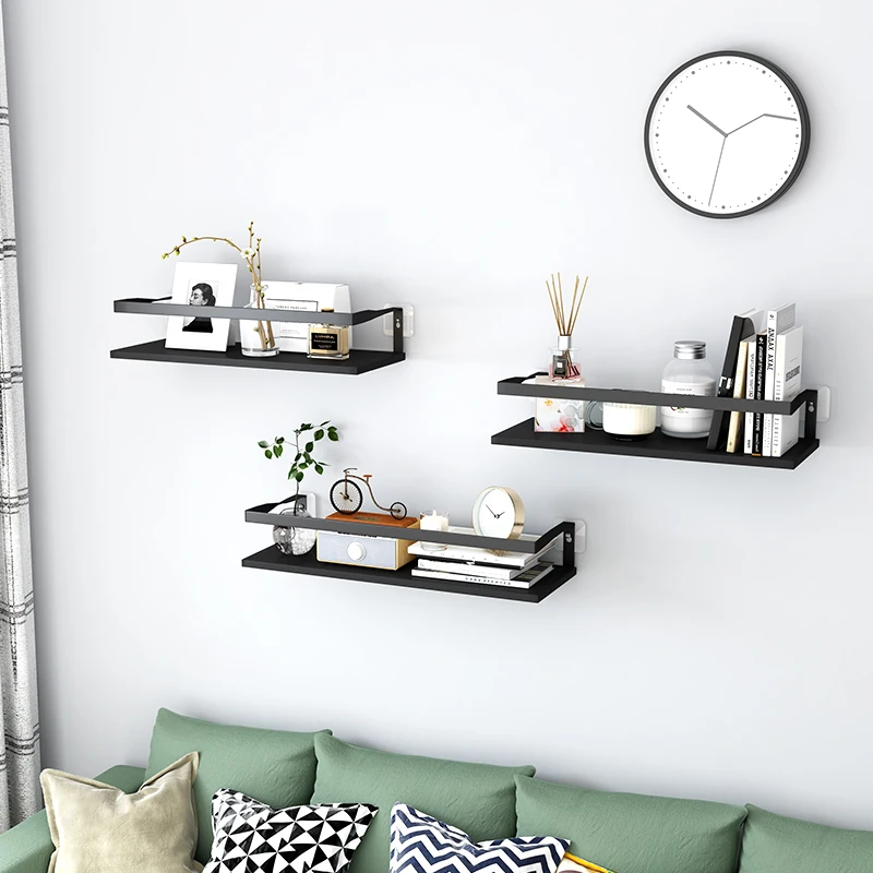 

Punch-free Wall Shelf Storage Racks Wall-mounted Storage Living Room Nordic Bedroom Wall Bookshelf Partition Shelf Organizer