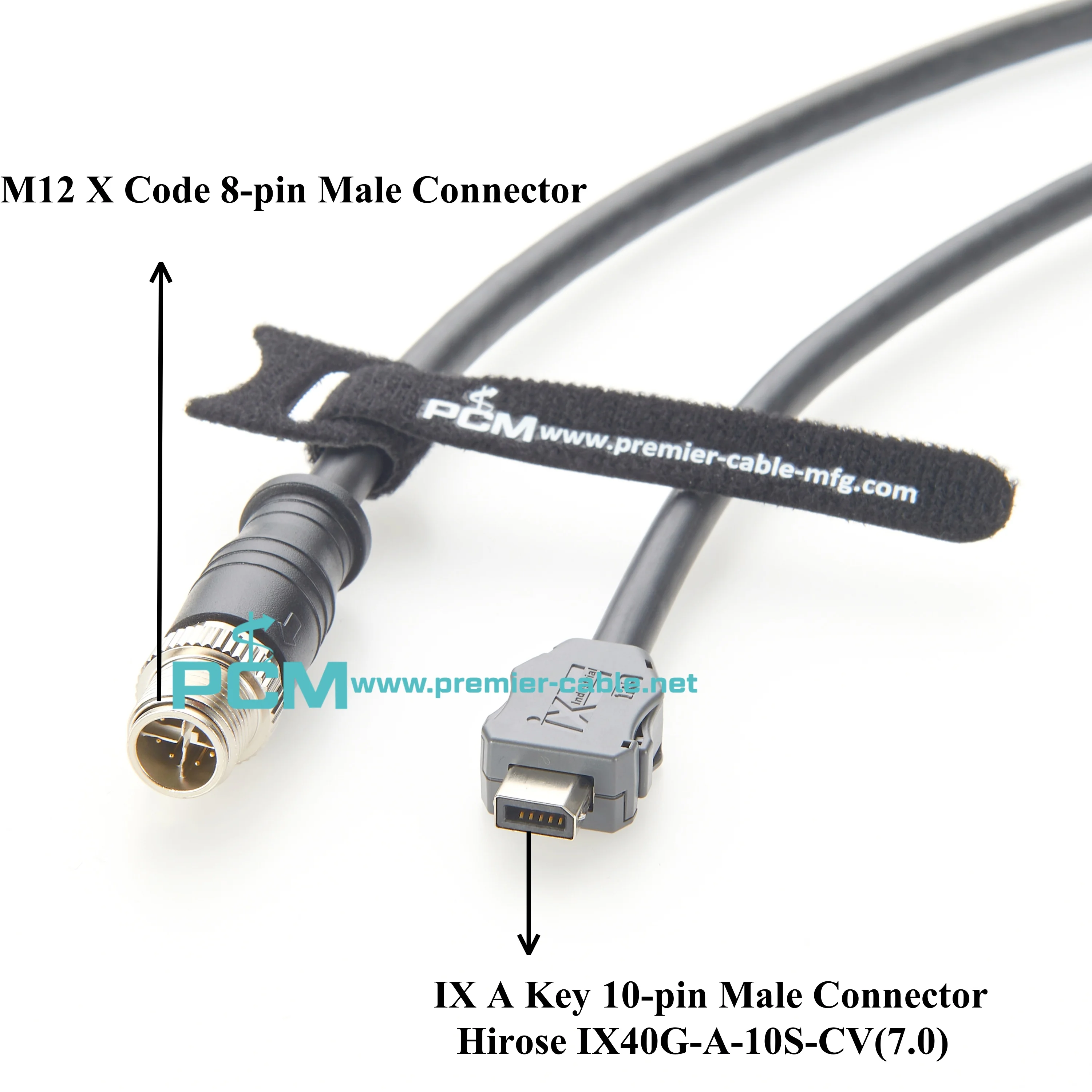 IX Industrial Cat6a Ethernet Cable, IX40G-A-10S-CV IX A Key to M12 X Code Male SFTP Cable for PoE, Robotics, Industrial Camera