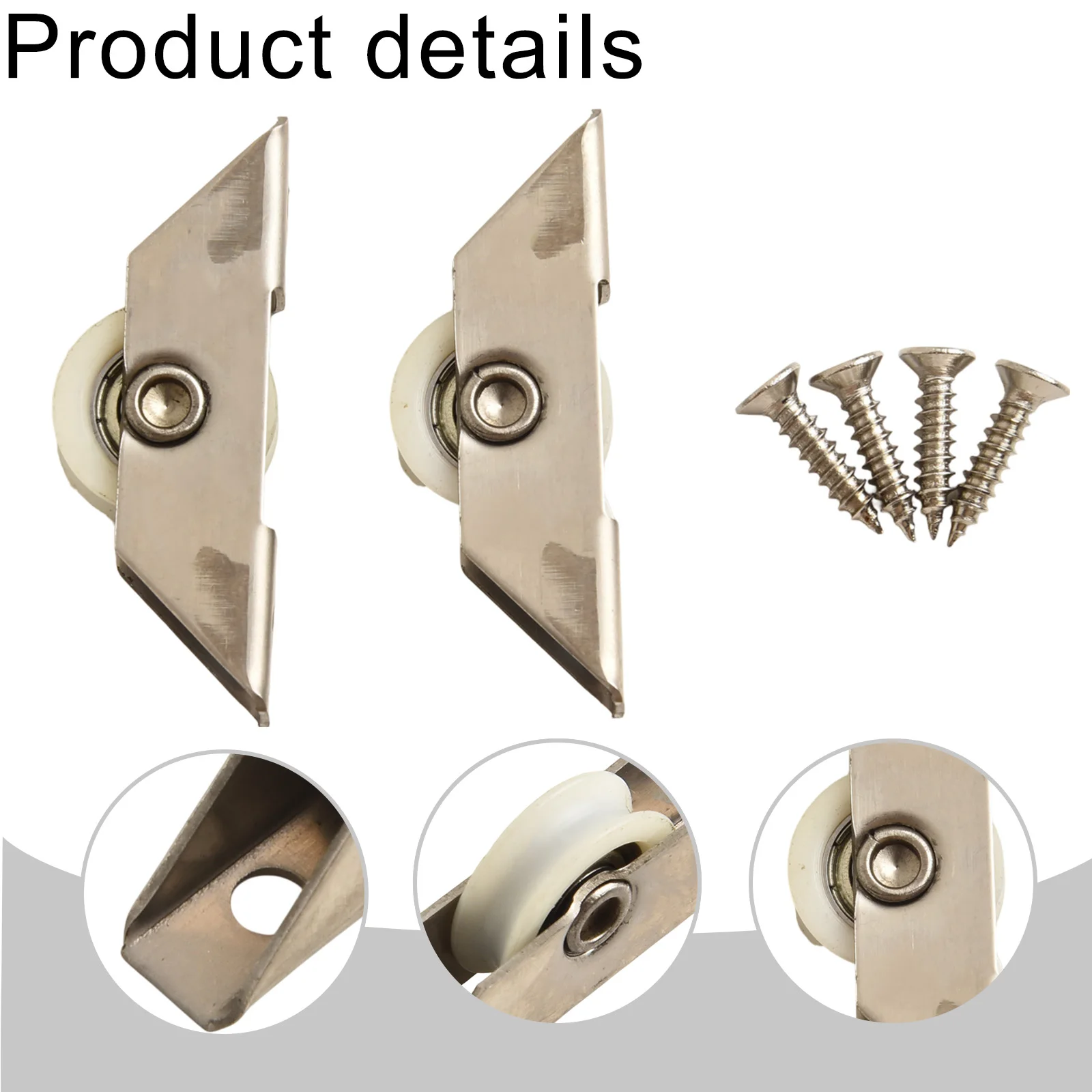 الفولاذ المقاوم للصدأ ومحمل الكربون 2 قطعة نظام العجلة المنزلقة الأمثل لأبواب الخزانات وتركيبات نافذة الشاشة #3