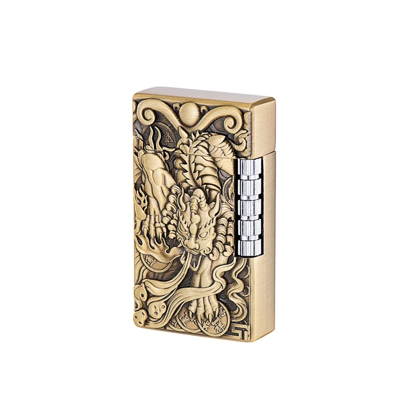 

Side-Slip Ignition Lighter, Chinese Retro Pattern Windproof Lighter, Special Exquisite Gifts for Men, Refilled Unique Fun Gadget