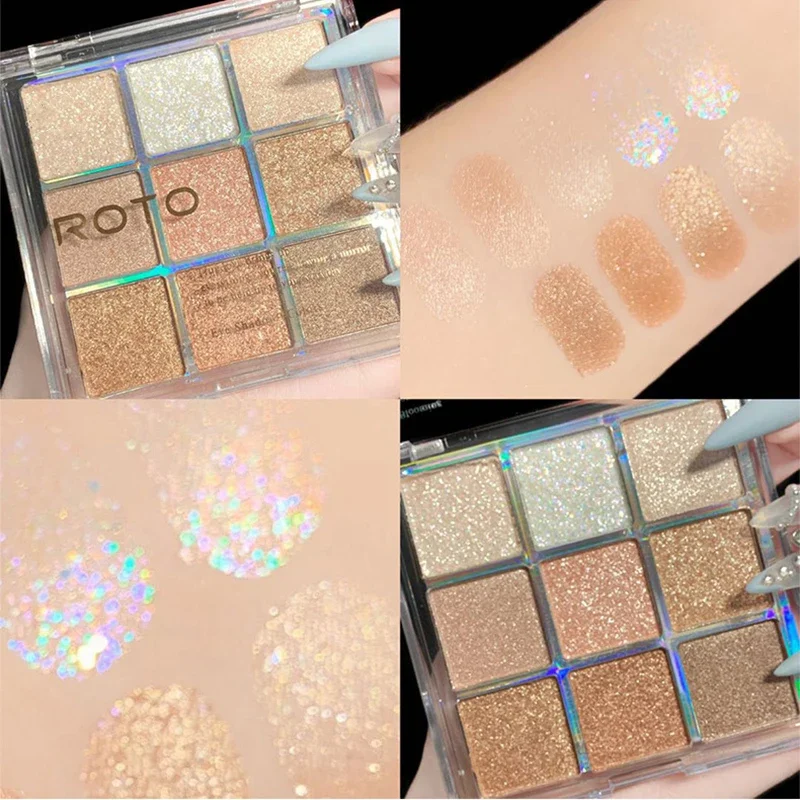 1Pc Nude Matte Eyeshadow Palette Shiny Long Lasting WaterProof Glitter Eye Shadow Pallete Eye Pigment Makeup Cosmatics 9 Colors