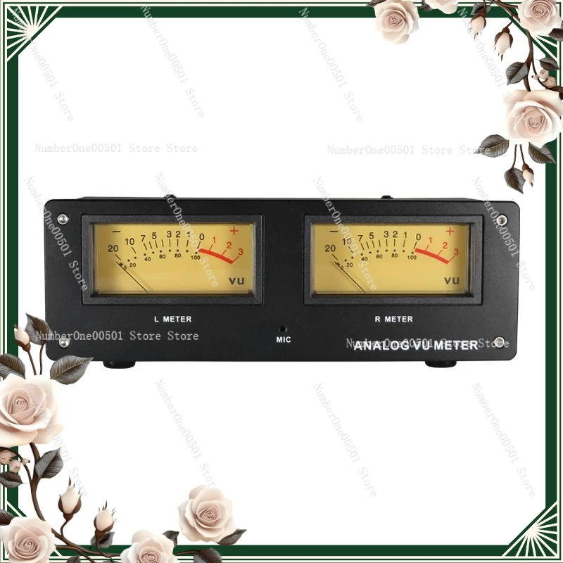 MIC-73 Voice-activated Square VU Meter Head Level Meter Finished Machine Aluminum Alloy Panel LED Warm Backlight Free Wiring