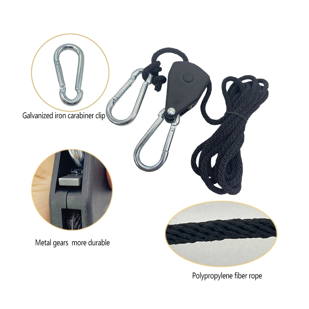 1/2/6/10pcs Awning Wind Rope 7.8 Inch Adjustable Lanyard Hanging for Tent Fan Grow Plant Lamp Pulley Ropes Pulley Lifting Pulley