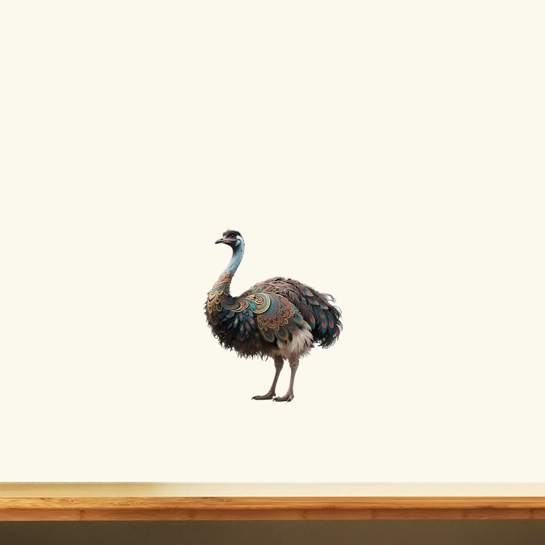 Three Ratels CEE107 Mighty ostrich animal wall stickers for home decoration