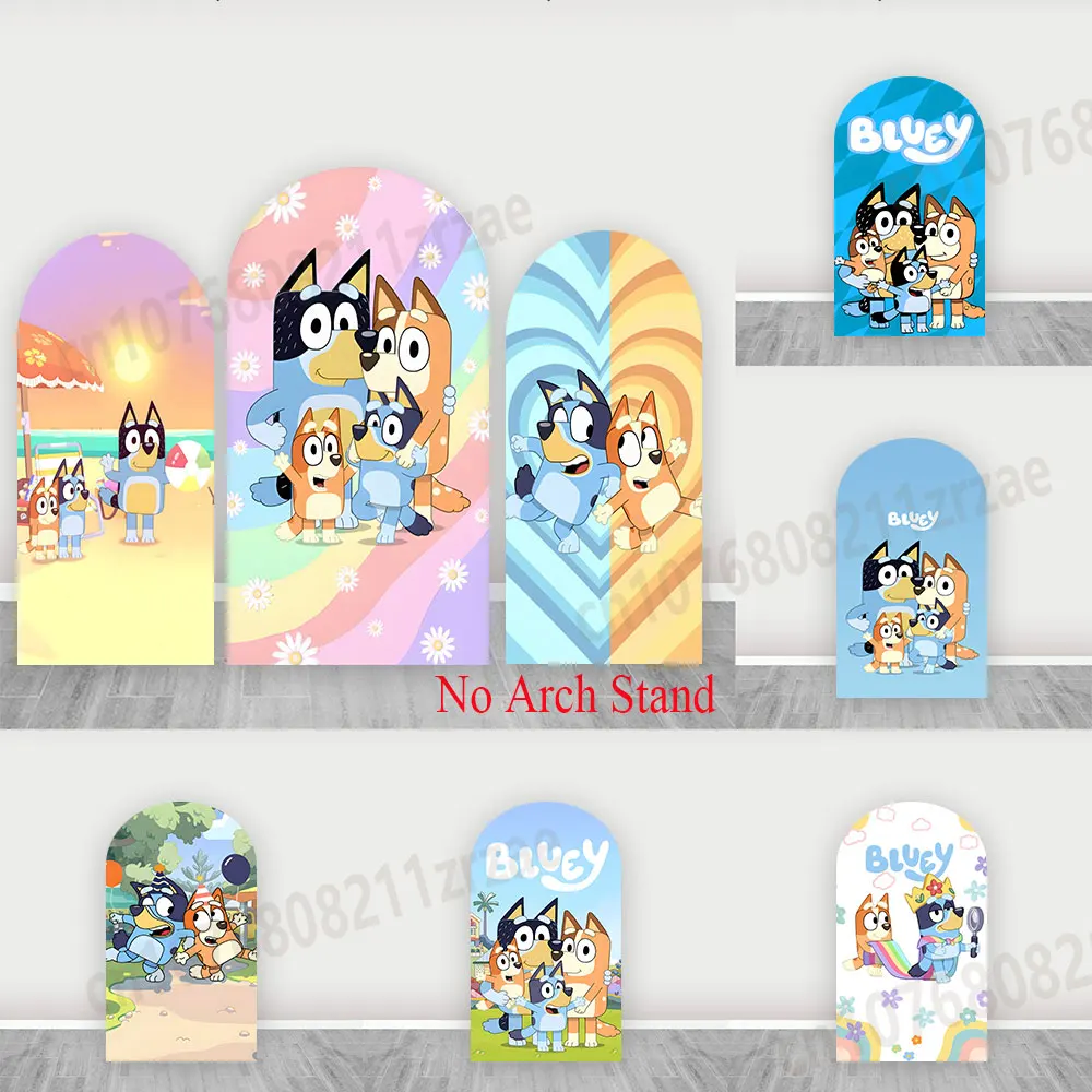 

Фон-баннер Bluey Arch для детского дня рождения мальчика, 1 год, с мультяшными собаками, декор для вечеринки, реквизит для фотосессии