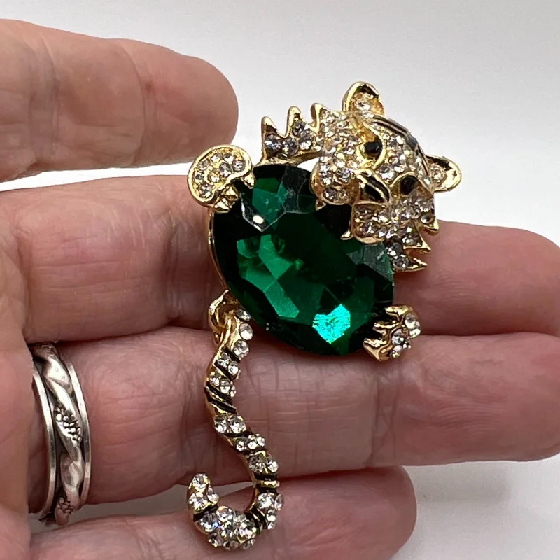 

Women's new cute crystal tiger brooch, unisex fashion animal rhinestone tiger party, office brooch, brooch, jewelry gift