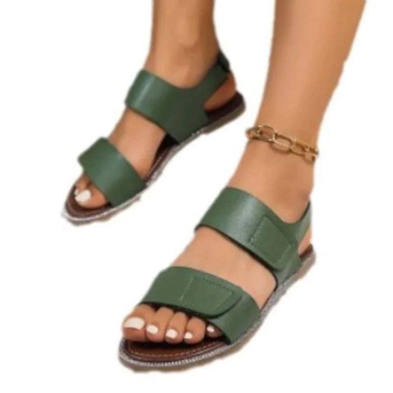 Outdoor Flat Heels Barefoot Beach Sandals New Women Leather Casual Non-slip Sandals Woman Summer Plus Size 43 Sandalias De Mujer