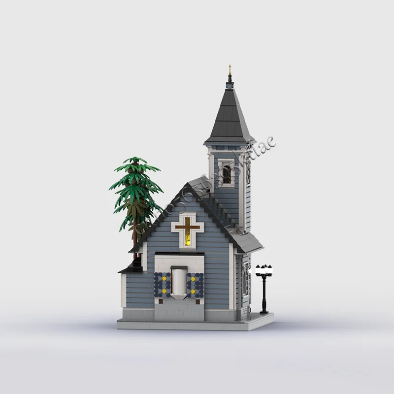 3586 Parts MOC Creative City Street View Modular Wooden Church Model Architecture Building Block Kids Assembly Bricks Toys Gifts