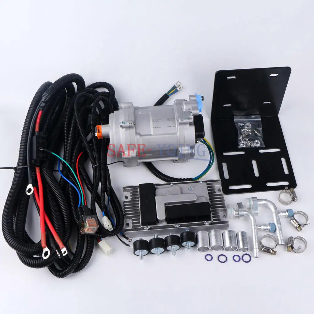 A/C 12V 24V Electric Compressor Set for Auto AC Air Conditioning Car Truck Bus