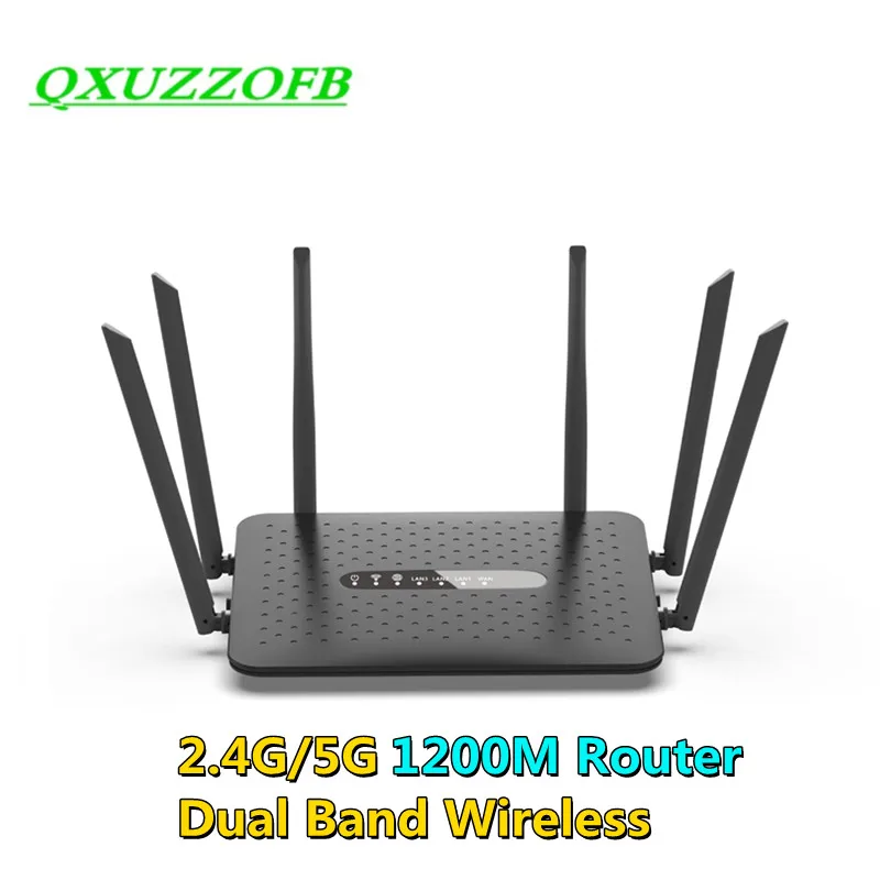 

Wireless AC1200 Router Home 2.4GHz 5G Dual Band Wifi Range Repeater with 6*6dBi High Gain Antennas Wider Coverage Wi-Fi Extender