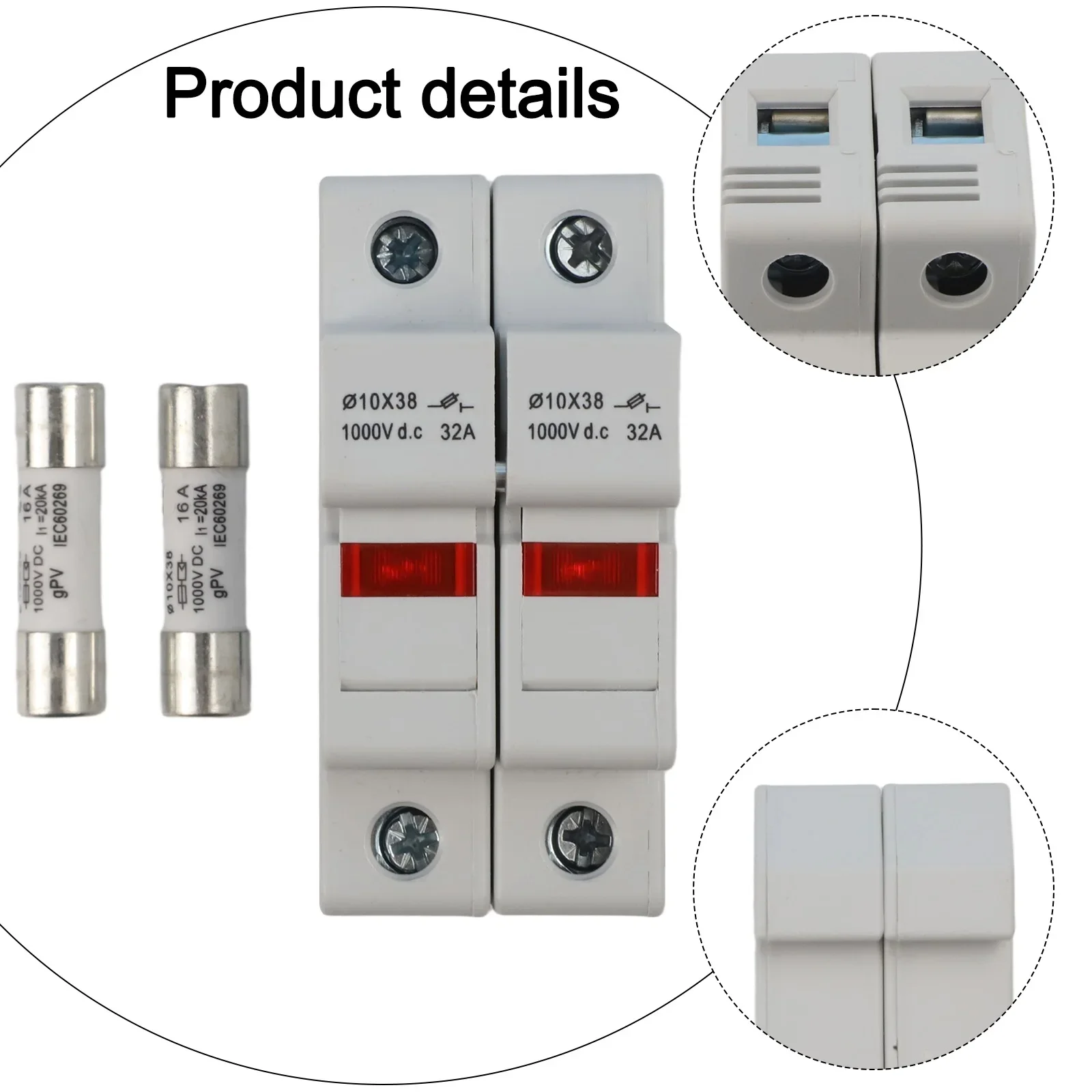 83*74*35mm PV Fuse Holder Circuit Protection DIN Rail Mount IEC 60269-6 Compliant Modular Cutouts For Flexibility