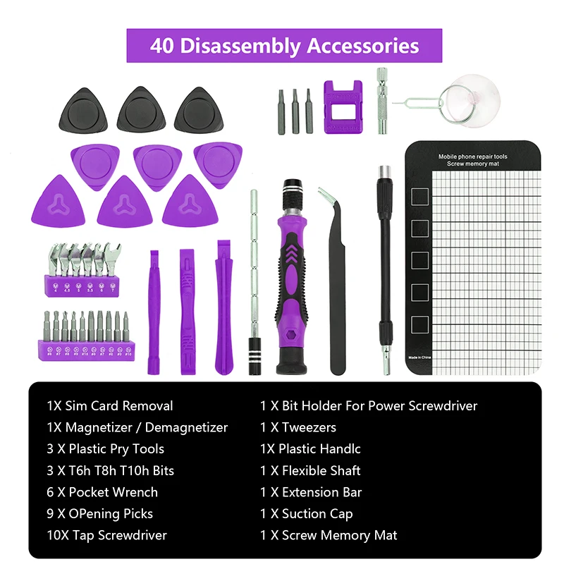 138 In 1 Precision Screwdriver Set Magnetic Repair Tool Kit for Electronics Computer iPhone Laptop Game Console Watch Eyeglasses