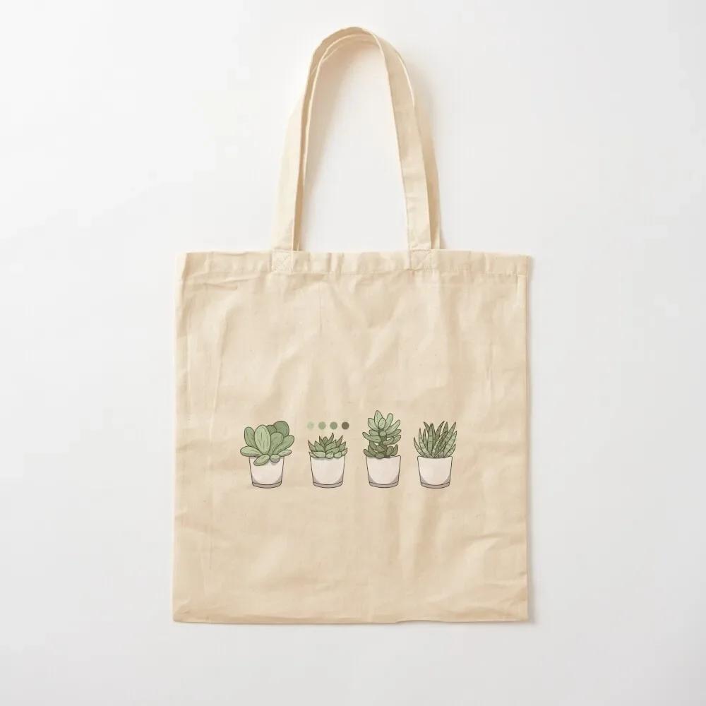 Tiny Potted Succulents and Gradient Tote Bag custom tote bag Gift bags Eco bag