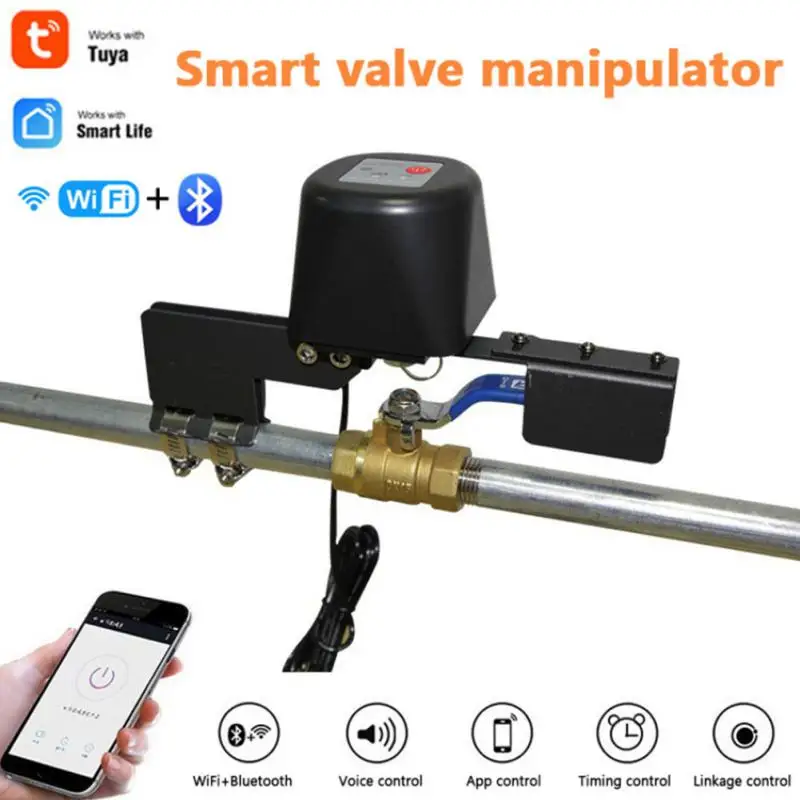 투야 와이파이 스마트 밸브 컨트롤러, 블루투스 호환, 물 가스 자동 차단, 스마트 워터 밸브, 스마트 라이프, 그래피티 앱