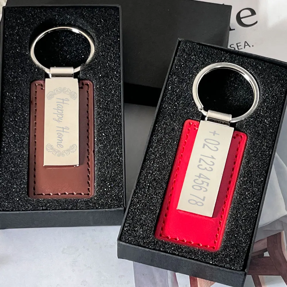 10pcs Wholesale Metal Stainless Steel Car Moto Keychain Keyring Custom Name Laser Engraving Logo Key Chain Ring High-end Gift