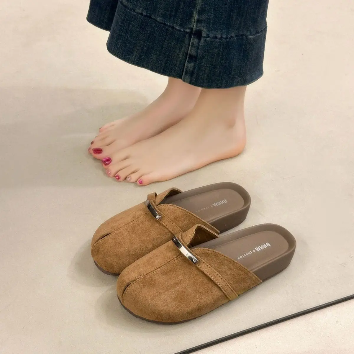 

Women's Thick Heel Slip-On Sandals Indoor Outdoor Casual Fashion Retro Style Slipper Convenience Home Comfort Spring Summer