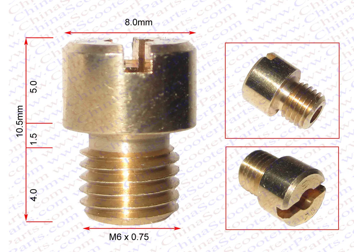 Size #65 to #100 M6*0.75 carburetor main Jet injectors Nozzle For Mikuni VM11/22 CVK PE PZ PWK Carburetor