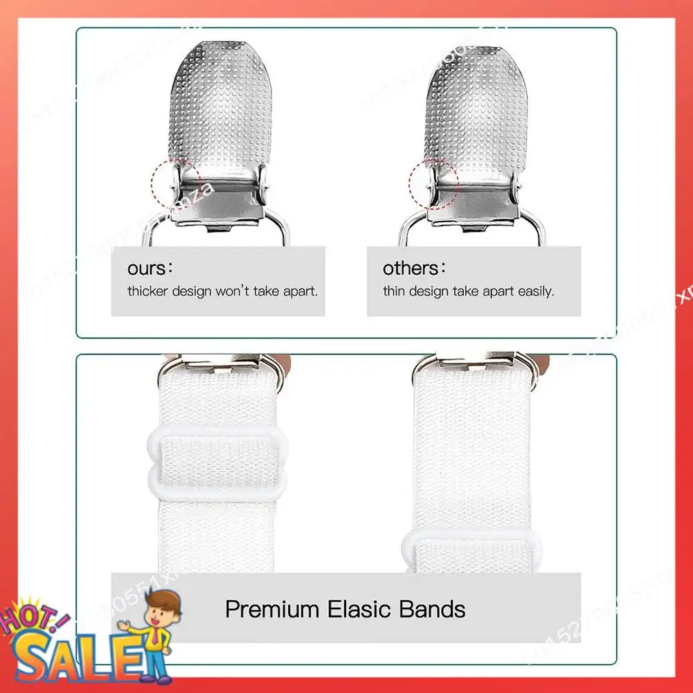 ABCL 2 шт. регулируемый эластичный держатель для подтяжек, ремни, зажим для простыней, наматрасники, диванная подушка (черный)