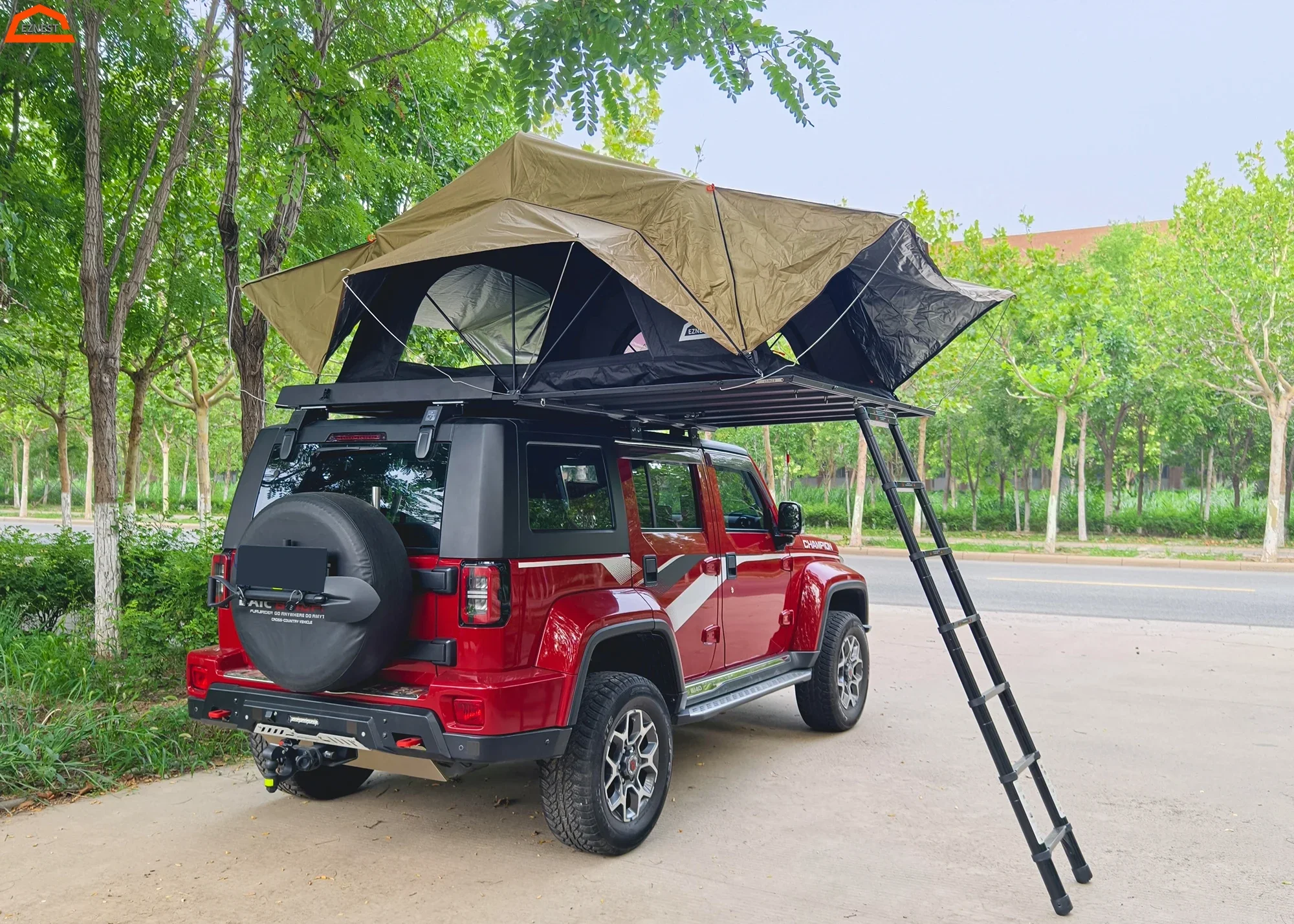 EZNEST  light weight  roof tent anti condensation breathable aluminum alloy hard shell self driving tour 4x4 roof tent