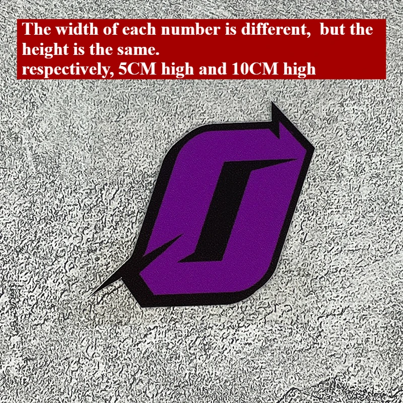 1PC Purple Number Motorcycle Stickers Waterproof for Motorbike Front Fairing Scooter Body Side Panels Car Fuel Tank Vinyl Decals
